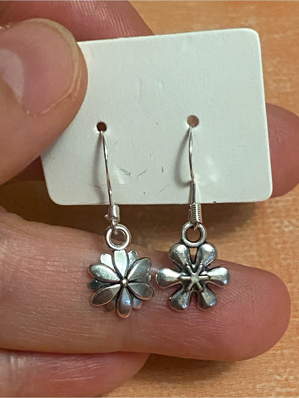 Silver Floral Dangle Earrings - Women Jewelry